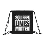 Squirrel Lives Matter Outdoor Drawstring Bag (Black)