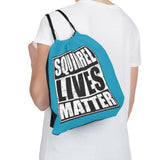 Squirrel Lives Matter Outdoor Drawstring Bag (Turqouise)