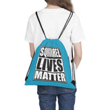 Squirrel Lives Matter Outdoor Drawstring Bag (Turqouise)