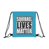 Squirrel Lives Matter Outdoor Drawstring Bag (Turqouise)