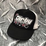Dirty Black/White Bling Trucker Hat