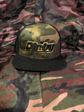 Dirty Black & Yellow Camo Mesh Net Snap-back Hat